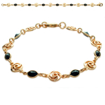 Les Tr&eacute;sors De Lily [L1199] - Bracelet Plaqu&eacute; Or 'Gouttes de F&eacute;es' noir (fleur) must