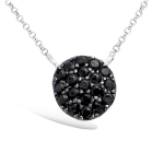 Les Tr&eacute;sors De Lily [L4594] - Collier Argent 'D&eacute;esse' noir argent&eacute; (rhodi&eacute;) - 8 mm must