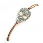 Les Tr&eacute;sors De Lily [N0781] - Bracelet cr&eacute;ateur 'T&ecirc;te de Mort' camel pruun