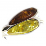 H&otilde;bes&otilde;rmus 'Inspiration' merevaigu konjak ja mesi (roodiumiga kaetud) - 15x9 mm 52 h&otilde;be