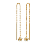 Les Tr&eacute;sors De Lily [N3047] - kullatud k&otilde;rvar&otilde;ngad 'Flora' valgest kullast - 65x5 mm valge