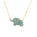 Les Tr&eacute;sors De Lily [P2437] &ndash; h&otilde;bedane kaelakee  Elevant  t&uuml;rkiissinine kuld t&uuml;rkiissinine