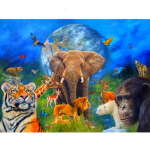 5D isetehtud teemantmaal, t&auml;isteemanttikandid elevant tiiger ahv ristpistes 20X30CM