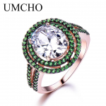 UMCHO S925 h&otilde;bedane kuubikujuline tsirkoon sisekujundusega smaragds&otilde;rmus ehtne peen naiste ehe 6