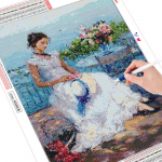 5D Teemantmaal T&auml;isruudukujuline puurt&uuml;druku sisekujundus kodu lillemosaiikpildi jaoks 20X30CM