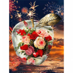 5D DIY Teemantmaal T&auml;is &uuml;mmargune &uuml;mmargune &otilde;unalilled Teemanttikandid Rhinestones Pildid 20X30CM