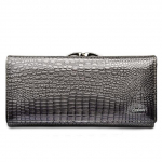 Nahast rahakott Naiste pikk luksuslik krokodillinahast mustriga suure mahutavusega rahakott tumehall v&auml;rv