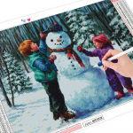 T&auml;ielikud komplektid Teemanttikandid Mosaiik Laste ristpistes Teemantmaal Portree Lumememm Kodukaunistus K&auml;sitsi valmistatud Full Round 20X30CM