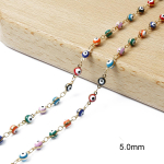 50 cm 18K kullatud ovaalsed helmed Evil Eye vaigu vaher&otilde;ngad vasest risti kett DIY kaelakee ehete leidmiseks 5mm 0.5meter