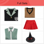 5tk komplektid Danganronpa mustkunstnik Yumeno Himiko Cosplay kost&uuml;&uuml;m Koolit&uuml;druku vormiriietus Halloweeni peo seelikukomplekt, &uuml;likond Magic Hat XS