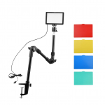 Andoer USB videokonverentsi valgustuskomplekt sisaldab 1 * LED-videovalgustit 3200K-5600K h&auml;mardatav + 1 *