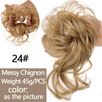 LUPU blondid mustad juuksepaelad sassis lokkis Chignon bun s&uuml;nteetilised scrunchied v&otilde;ltsjuuksed naistele s&uuml;nteetilised juuksepikendused 1PC