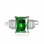 BELLA BOX geomeetriaga avatavad muudetava suurusega s&otilde;rmused naistele, tsirkoonist kihluspeo peened ehted Adjustable Opening roheline