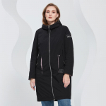 Jope Astrid &otilde;huke puuvillane pikk mantel k&uuml;ljetasku lukuga kapuutsiga soe tuulekindel vabaaja mantel 3XL