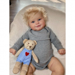 60 CM 3D-v&auml;rviga Skin Art Reborn Baby Doll veeni pehmest riidest keha silikoonist Bebe printsessi m&auml;nguasi Maddie t&uuml;drukule, naeratav v&auml;ikelaps, elutruu Finished doll 1pcs