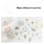 46 tk Lillep&otilde;ldude karbikleebiste komplekt V&auml;rske taime lilleline Paber Kleepuv m&auml;rkmekaunistus p&auml;evikualbumi jaoks Kingitus Kodukool