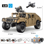Cada 3935 tk 1:8 maastur Soomustatud auto Vankrid Pikap Tellised City Off-road Kaugjuhtimispult Auto Ehitusklotsid M&auml;nguasi poistele Kingitused with motor