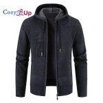 Cozy Up uus kapuutsiga kampsun meeste pikkade varrukatega kootud &uuml;hev&auml;rviline Slim Fit paks soe kardigan M tumesinine v&auml;rv