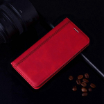 Business nahast klapitav rahakoti&uuml;mbris Apple iPhone XS Max X XR 6 8 7 Plus 13 12 11 Pro Huawei Honor Xiaomi Redmi Poco Samsung Galaxy raamatukaante &uuml;mbriste jaoks Redmi 9T punane