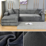 Sametine diivani kate Elastne paks L-kujuline nurgadiivani kate elutuppa 1/2/3/4 istekohaga veniv kate diivandiivani tugitoolile 2 Seater 140-185cm tumehall v&auml;rv
