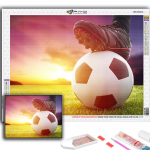 DIY 5D Teemantmaaling Jalgpall Spordi Ristpiste komplekt T&auml;ispuurimise Tikand Mosaiik Kunst Pilt kividest Kingitus Full Round 20X30CM