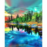 5D DIY Teemantmaal Looduslikud v&auml;rvid Kunst Teemanttikandid T&auml;ismosaiikkomplektid Ristpistes Kodukaunistus K&auml;sitsi valmistatud kingitused Round 20x30cm