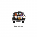 Halloweeni autoplaaster riietele Kunst K&auml;sit&ouml;&ouml; Halloweeni p&auml;kapikud isetehtud pargid Ropa teksad riided kleebised kuumpressitud aplikeeritud plaaster 8x6.4cm