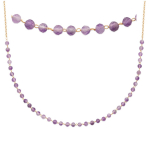 Les Tr&eacute;sors De Lily [R4102] &ndash; kullatud Mineralia kullast amet&uuml;stist kaelakee &ndash; 45 cm 3 mm lilla