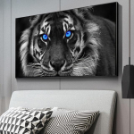 Aafrika L&otilde;vi Leopard N&auml;o l&otilde;uendimaalid Seinakunst plakatid ja v&auml;ljatr&uuml;kid Loomad Elevandi Tiiger Kunstpildid elutoa sisekujunduseks 50cm&times;100cm NoFrame