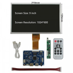 9-tolline 1024*600 LCD-ekraan Monitori draiveri juhtplaat U-ketas HDMI Raspberry Banana/Orange Pi miniarvuti arvuti jaoks