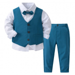 Beebipoiste r&otilde;ivakomplektid Puuvillane s&auml;rk, vest ja p&uuml;ksid Tuxedo H&auml;rrasmeeste &uuml;likond Pidulik pidu Pulma Ristimisriided 3-4 Years