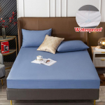 Veekindel voodikate V&auml;rviline madratsi kate Hingav s&uuml;gav tolmutasku - Kindel voodilina kaheinimesevoodile Twin Full Queen 48x74 CM sinine