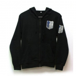 Anime Attack on Titan Unisex Cosplay kost&uuml;&uuml;m Hoodie Scouting Legion kapuutsiga jakid XXXL must