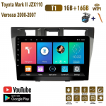 9-tolline Android-autoraadio Toyota Mark II JZX110 Verossa 2000-2007 auto multimeedia videopleier Autostereo raadio GPS-navigatsioon WIFI 1+16GB