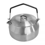 Roostevabast terasest veekeetja lukustusk&auml;epide v&auml;litingimustes rippuva kannuga kaasaskantav kohvikann teekannu piknik