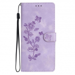 Nahast telefoni&uuml;mbris Funda jaoks Samsung Galaxy A04 A14 A24 A34 A54 5g A04e &uuml;mbrised 3d liblikas lillega reljeefne kaanega kaardihoidja Samsung A04E