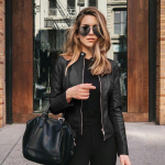 Naiste kevad-s&uuml;gis PU-jakk, t&otilde;mblukk, nahast mood, l&uuml;hikesed &otilde;hukesed massiivsed kardigan-&uuml;likonna topid S must