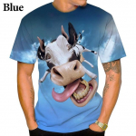 Mood loomad 3D-printimine Meeste naiste T-s&auml;rk Trend vabaaja isikup&auml;ra naljakas T-s&auml;rk S sinine
