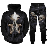 Isikup&auml;ra Skull 3D Prindiga meeste dressikomplekt Gooti punk-kapuuts/t&otilde;mblukuga dressipluus/p&uuml;ksid/&uuml;likond Lahedad Halloweeni t&auml;navar&otilde;ivad S