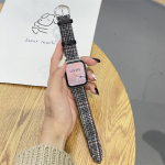 Thousand Birdsi villasest riidest rihm Apple Watch Ultra 49mm 41mm 45mm 44mm 42mm 40mm 38mm jaoks Iwatch 8 7 6 SE 5 4 Correa meeste naiste rihmak&auml;ev&otilde;ru 38mm-40mm-41mm must