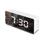 LED-peegel-&auml;ratuskell Digitaalne edasil&uuml;kkamise lauakell &Auml;ratusvalgusti elektrooniline kellaaja temperatuurin&auml;idik valge