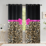 Leopardimustrilised kardinad elutuppa Luksuslik roosa vibuprintsessi pimendav kardin magamistoa sebraprinteriga aknahoolduseks W53.5 X H114cm X 2