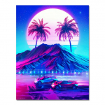Synthwave Retro Electro plakati seinakunsti l&otilde;uend elutuppa Kodu Magamistoa &Otilde;ppetuba &Uuml;histuba Kunstikaunistusprindid ilma raamita 21*30cm