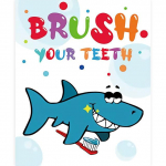 Mereelu maalimine l&otilde;uend Cartoon Shark Inglise inspireeriv Laste Vannituba Rippuvad Maalid Baby Room Decor Seinakunst 21*30cm