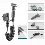 WC-Bidee du&scaron;ipea Vannitoatarvikute kahekordne v&auml;ljalaskenurga ventiil Bidee WC-pott WC-poti bidee pihusti komplekt