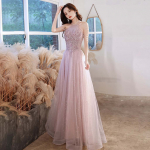 Elegantne kuulsuste kleit, litritega helmestega p&auml;itsed tutivarrukaga, peen p&otilde;randapikkusega balli&otilde;htu hommikumantlid XS roosa