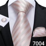 Meeste siidist lipsu ruuduline triibuline soliidne sinine kaelalips Hanky ​​mansetin&ouml;&ouml;pide komplekt pulmadeks N-7004