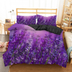 3D digitaalprintimise voodipesukomplekt Magamistoa Lavendel Pastoraalne Scenery Tekikate Padjap&uuml;&uuml;r Voodipesu &Uuml;he kaheinimesevoodi t&auml;issuuruses 2/3 t&uuml;kki Mikrokiud DE 100x135cm
