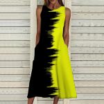 Suvemood Seksikas varrukateta kleit Pehme vabaaja 3D sinine tikkidega prinditud kleit Varrukateta sling-kleit suvine ripatsiga kleit 7XL