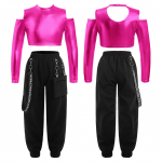 Lastele, t&uuml;drukutele, hiphopi r&otilde;ivakomplekt, t&auml;navar&otilde;ivad, dž&auml;ssitantsu etendus, kost&uuml;&uuml;m Crop top pluus, p&uuml;kste &uuml;likond 5-6 Years h&otilde;be